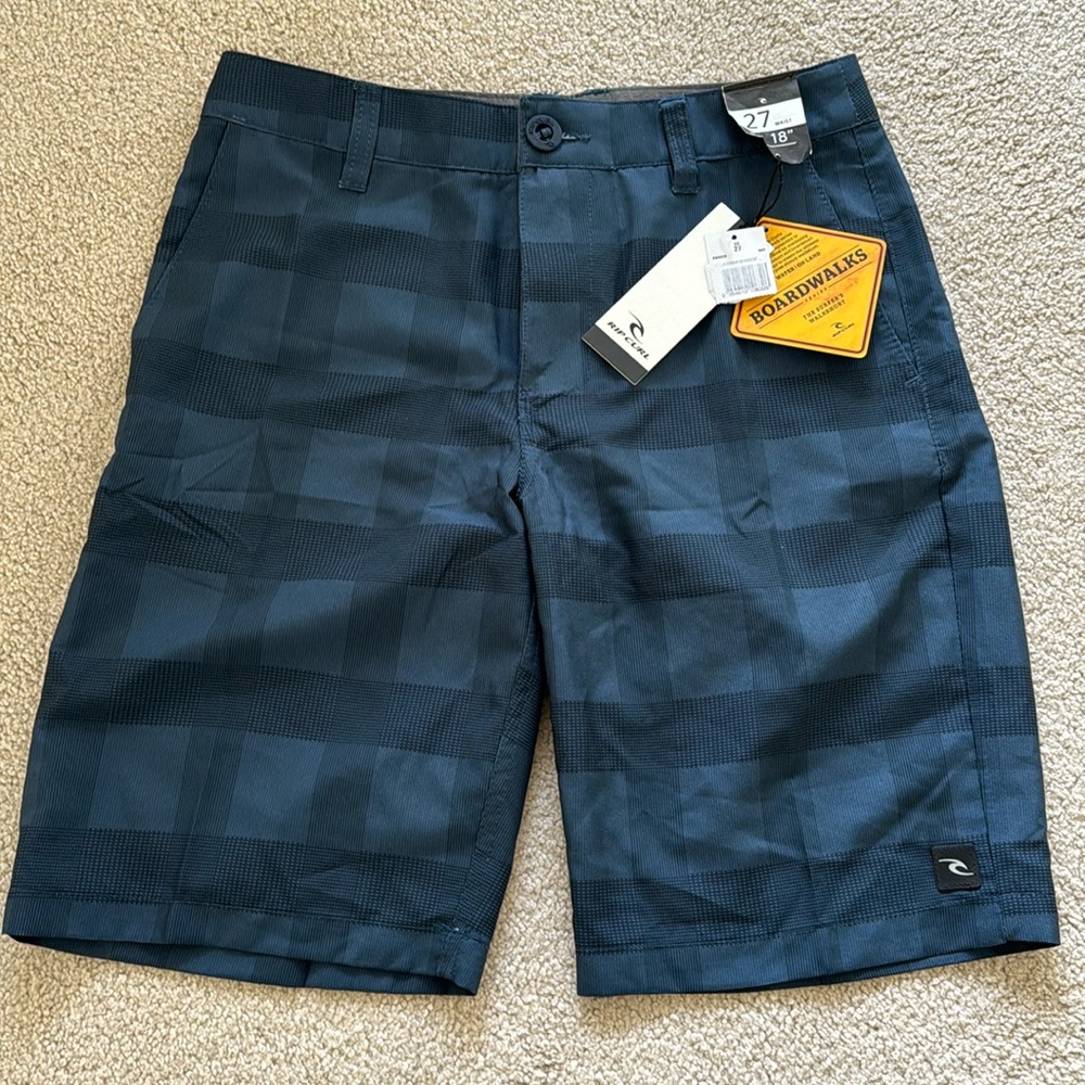 NWT Rip Curl Blue Boardwalks The Surfer's Walkshort Navy- Boys 27” / Large